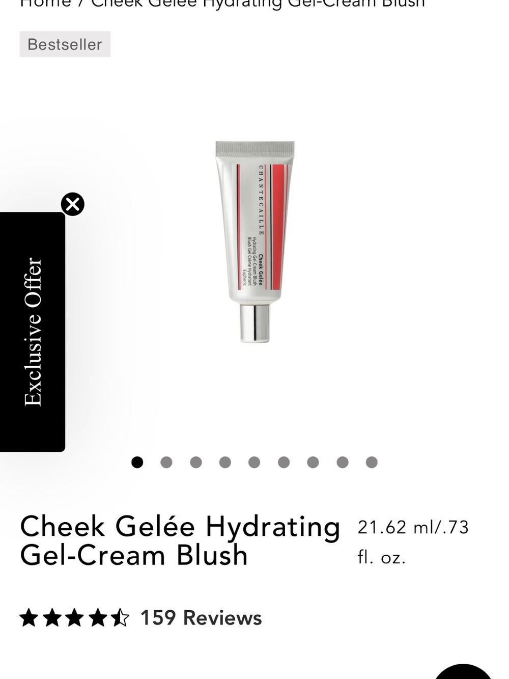 Chantecaille Gel-Cream Blush Tube in Coral Pink